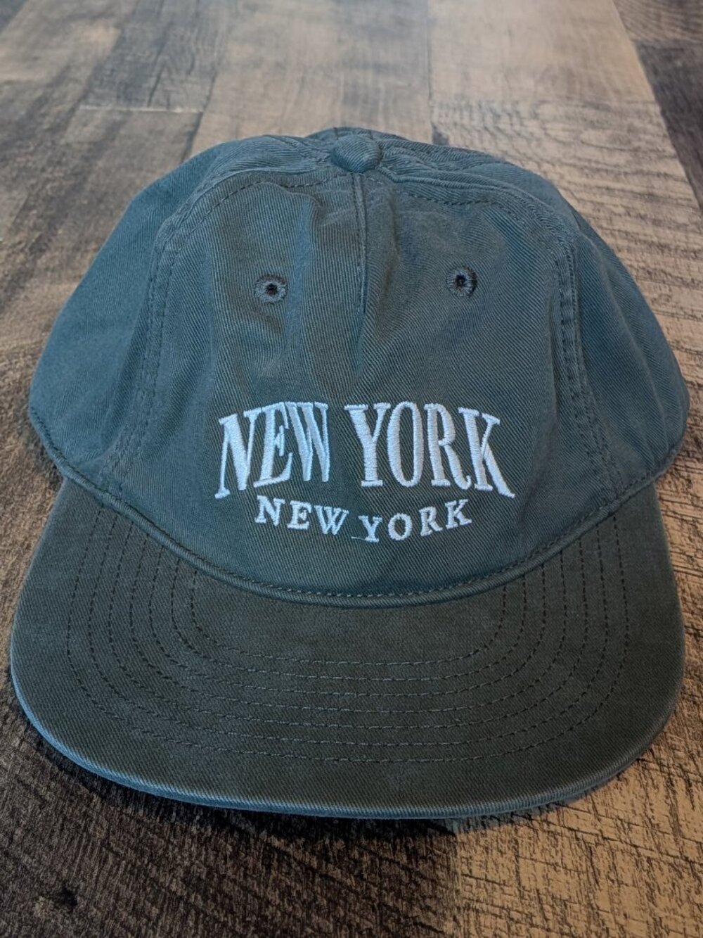 Abercrombie & Fitch New York Hat Green Cotton Twill Baseball Cap